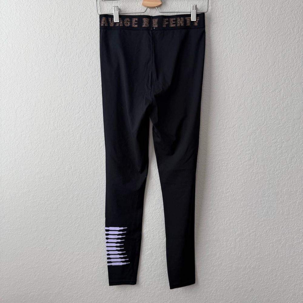 Savage X Fenty Black‎ Leggings with Gold Accents - Picture 2 of 3